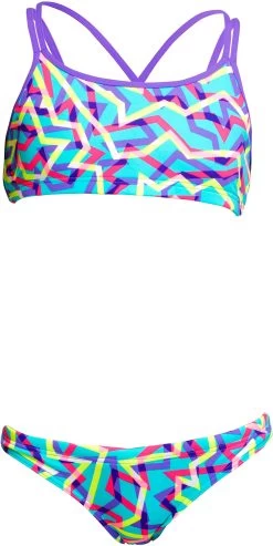 Maillot De Bain Funkita 2 Pièces Fille Mint Strips Violet -Natation Équipement Magasin funkita criss cross zweiteiliger bikini m dchen mint strips1920x1920
