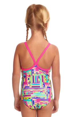 Maillot De Bain Funkita Enfant Fille Jiggy Saw Rose -Natation Équipement Magasin jiggy saw 1