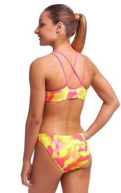 Maillot De Bain Funkita 2 Pièces Fille Criss Cross - Pinged Pink -Natation Équipement Magasin pinged pink girls 2p 2