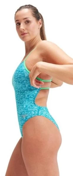 Maillot De Bain 1 Pièce SPEEDO Allover Digital Lattice Back - Sundown Shores -Natation Équipement Magasin sp3